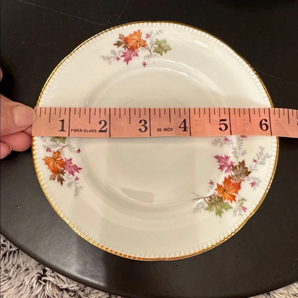Winterling Germany Autumn Leaves Set of 4 Dessert Salad Plates Gold Trim Rim